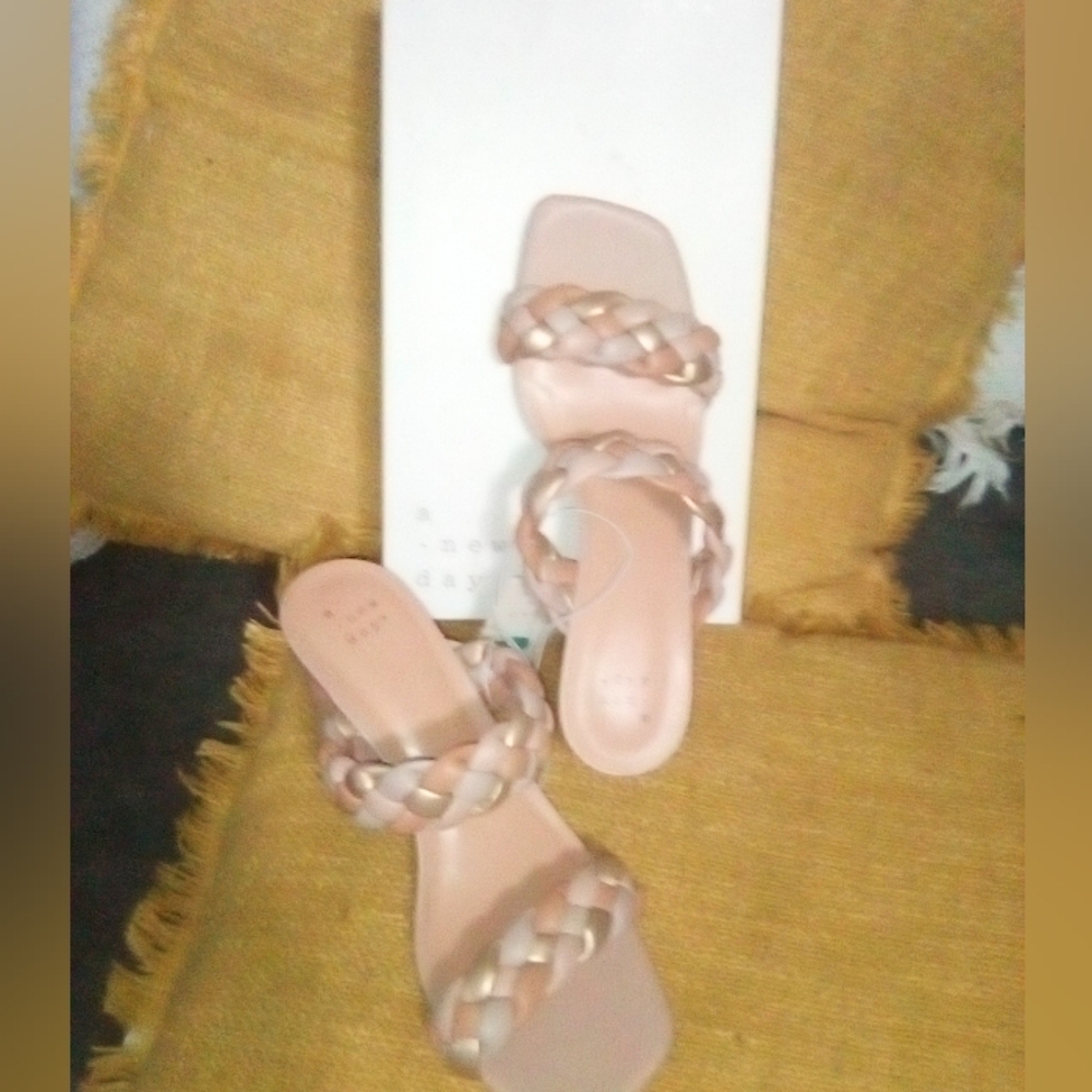 Women’s Braided Slide Sandals — Nude,Cream 4 In New W Box A New Day